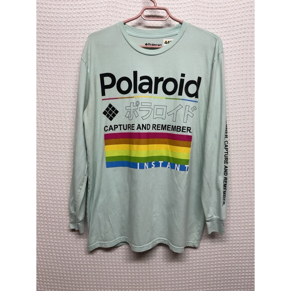 Vintage Polaroid Create & Remember Instant Rainbow Long Sleeve Japanese Kanji L